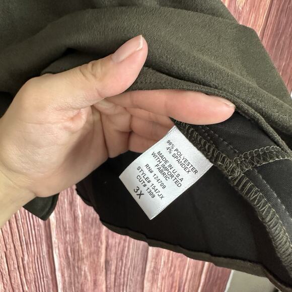 IC by Connie K Collection Faux Suede Dark Green Jacket Plus Size 3X Lagenlook - Picture 7 of 7